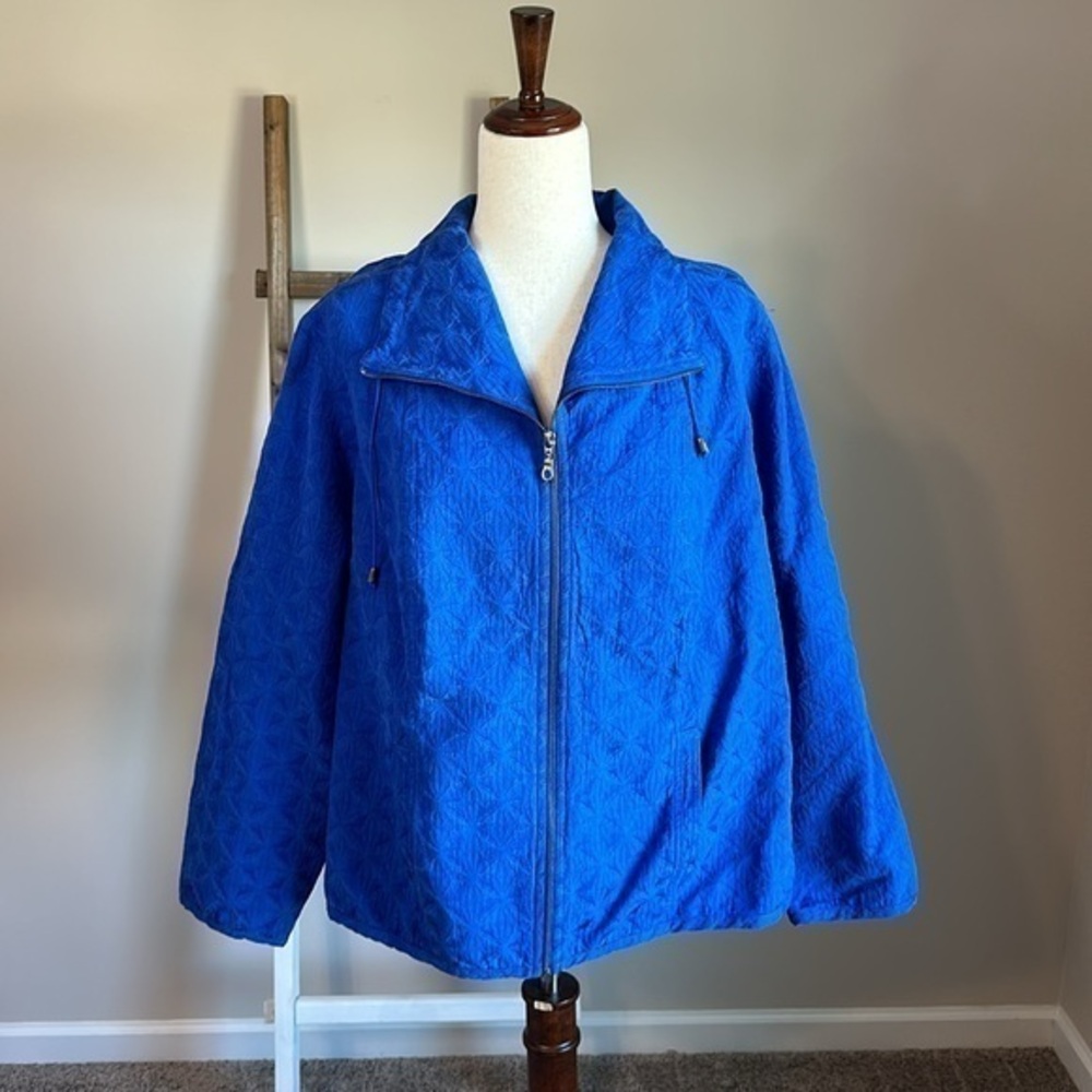 Ruby Rd. Woman Blue Zip Up Jacket Size 20W with Functional Pockets